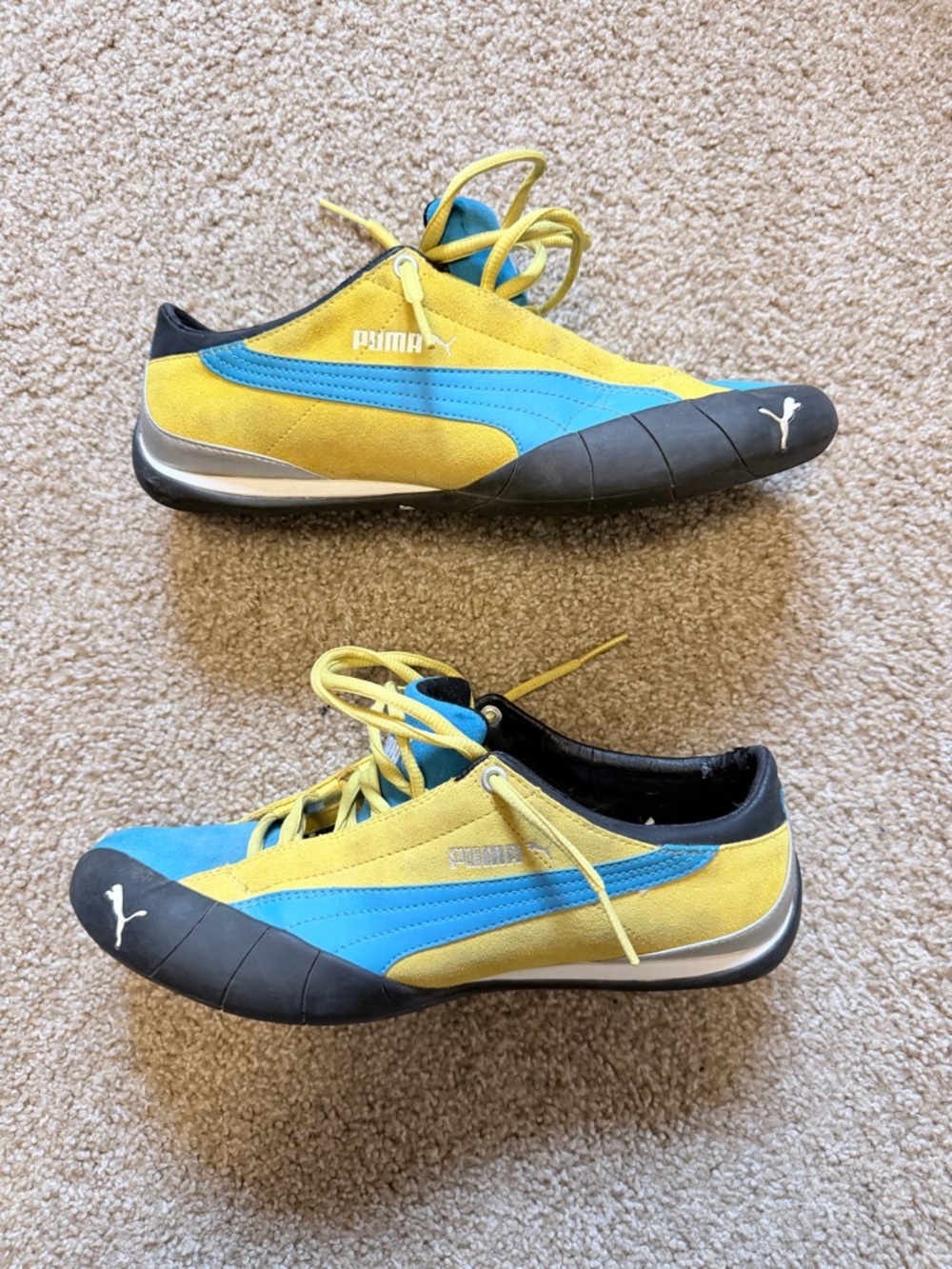 Puma Men’s Yellow and Blue Low-Profile Sneakers